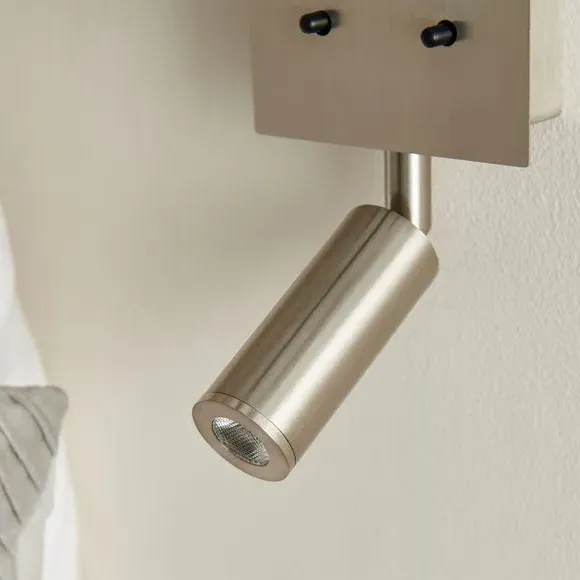Shaded Wall Light with Switch - Grey, Steel