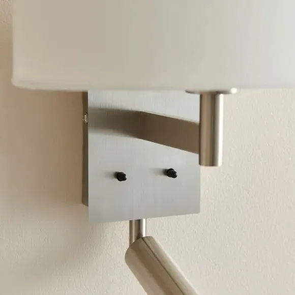 Shaded Wall Light with Switch - White, Steel