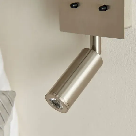 Shaded Wall Light with Switch - White, Steel