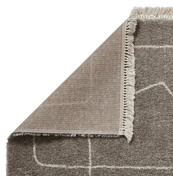 Shaggy Area Rug with Abstract Design - Grey