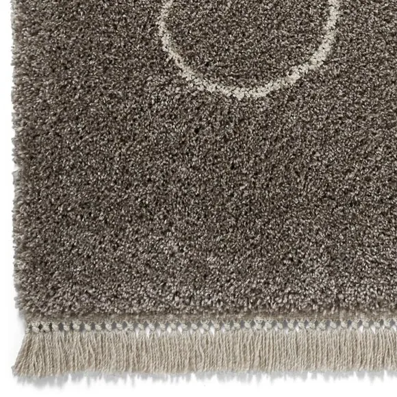 Shaggy Area Rug with Abstract Design - Grey