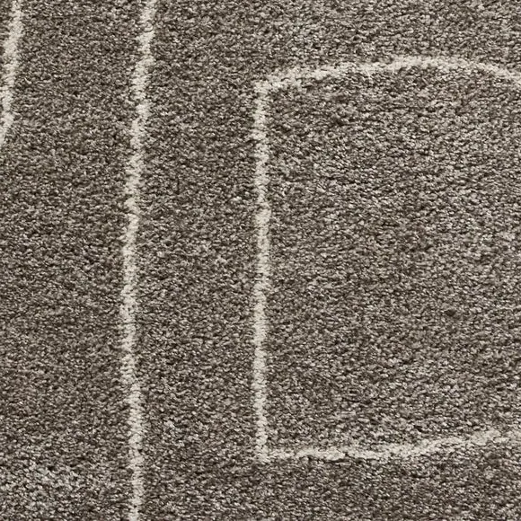 Shaggy Area Rug with Abstract Design - Grey