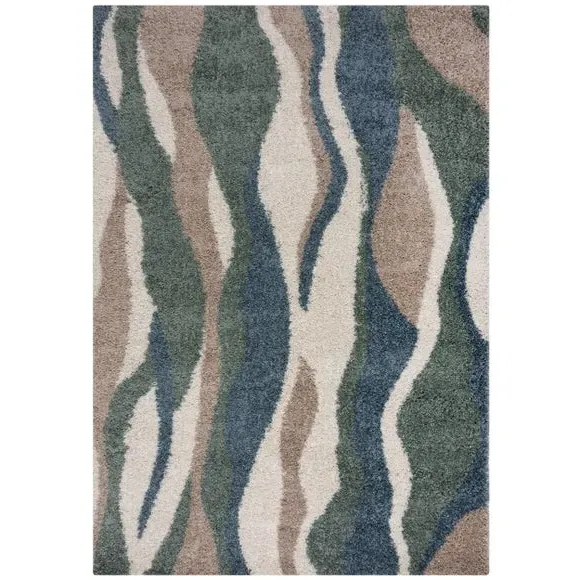 Shaggy Berber Rug - Blue, Polypropylene