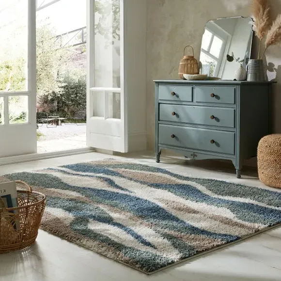 Shaggy Berber Rug - Blue, Polypropylene image