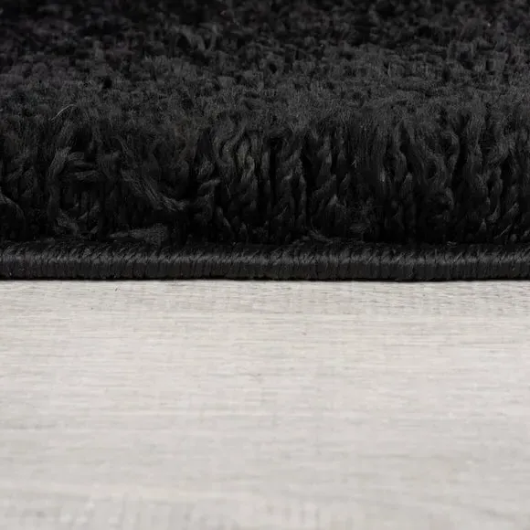 Shaggy Pile Rug - Black, Polypropylene
