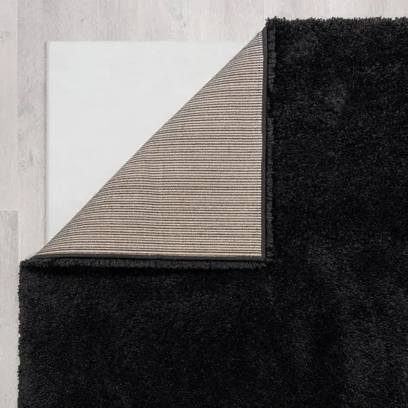 Shaggy Pile Rug - Black, Polypropylene