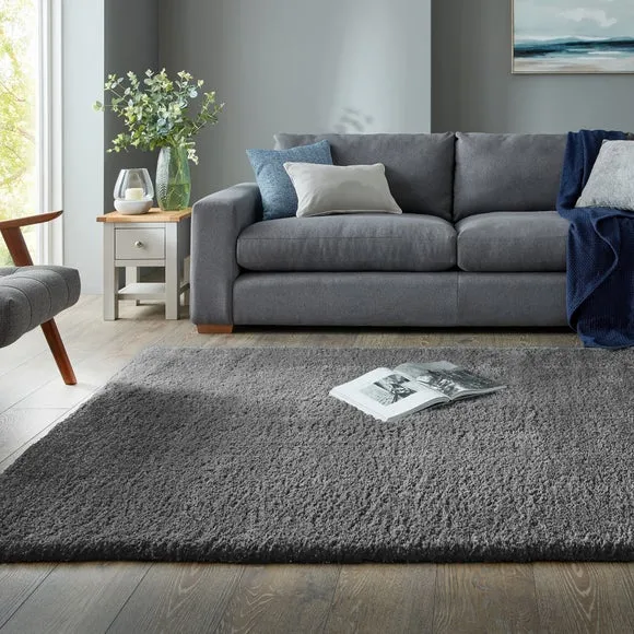 Shaggy Pile Rug - Charcoal, Polypropylene image
