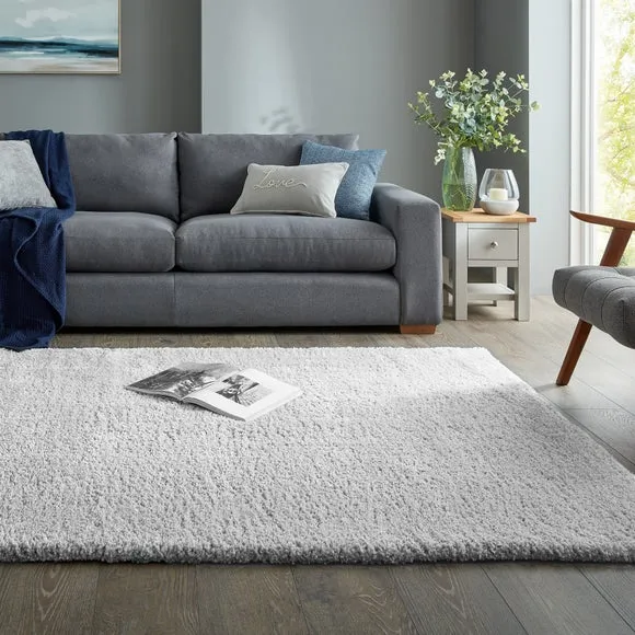 Shaggy Pile Rug - Grey, Polypropylene