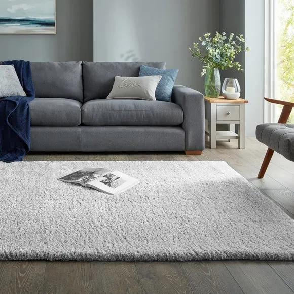 Shaggy Pile Rug - Grey, Polypropylene