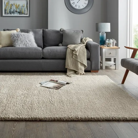 Shaggy Pile Rug - Natural, Polypropylene