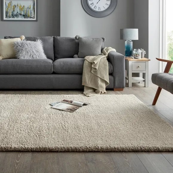 Shaggy Pile Rug - Natural, Polypropylene