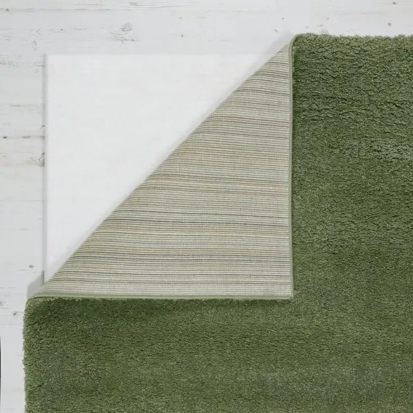 Shaggy Pile Rug - Olive, Polypropylene
