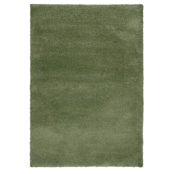 Shaggy Pile Rug - Olive, Polypropylene