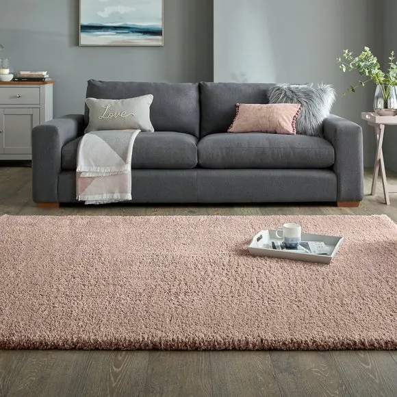 Shaggy Pile Rug - Pink, Polypropylene