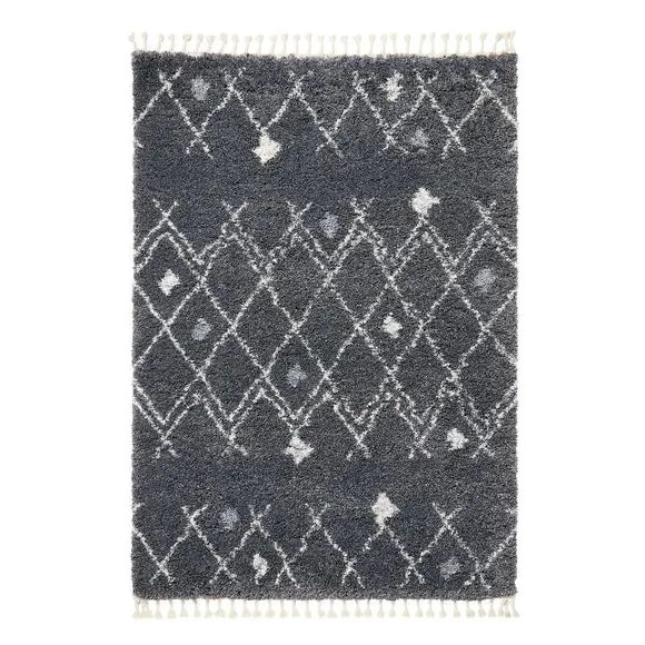 Shaggy Rug Machine Woven - Grey, Polypropylene