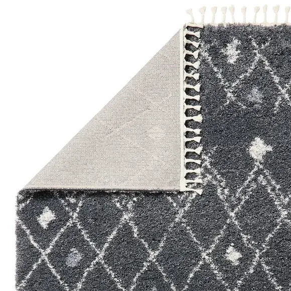 Shaggy Rug Machine Woven - Grey, Polypropylene