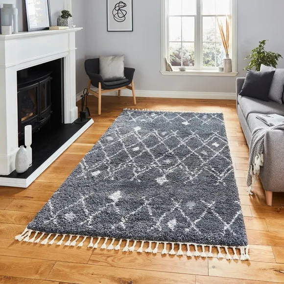 Shaggy Rug Machine Woven - Grey, Polypropylene image