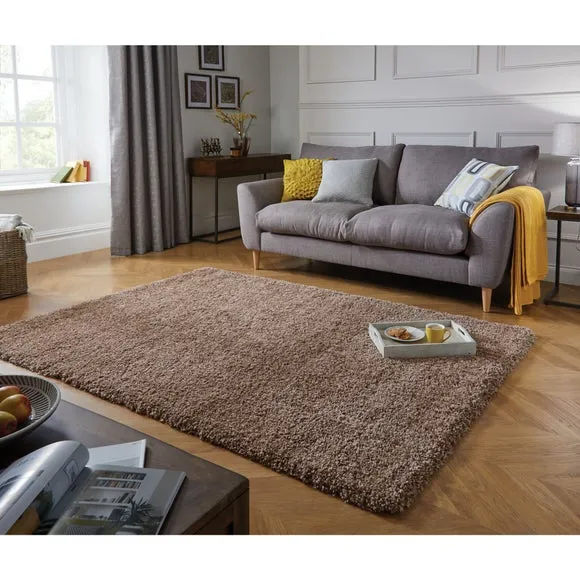 Shaggy Rug with 5cm Pile - Biscuit, Synthetic