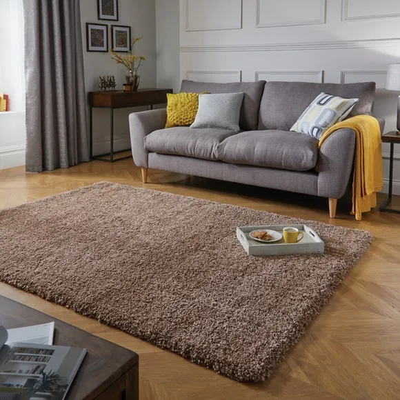 Shaggy Rug with 5cm Pile - Biscuit, Synthetic image