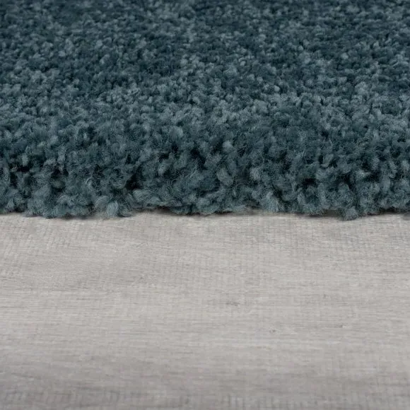 Shaggy Rug with 5cm Pile - Blue, Synthetic