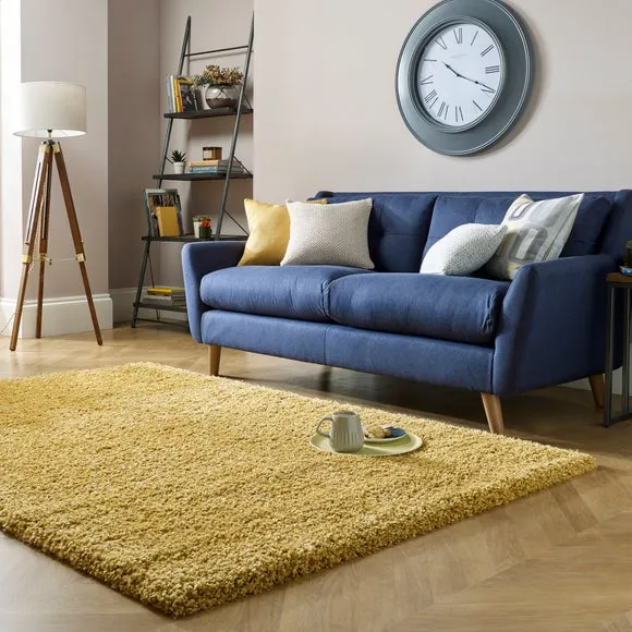 Shaggy Rug with 5cm Pile - Ochre, Synthetic