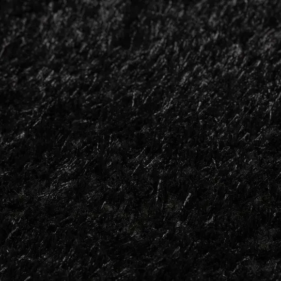 Shaggy Rug with Lustrous Yarns - Black, Polyester