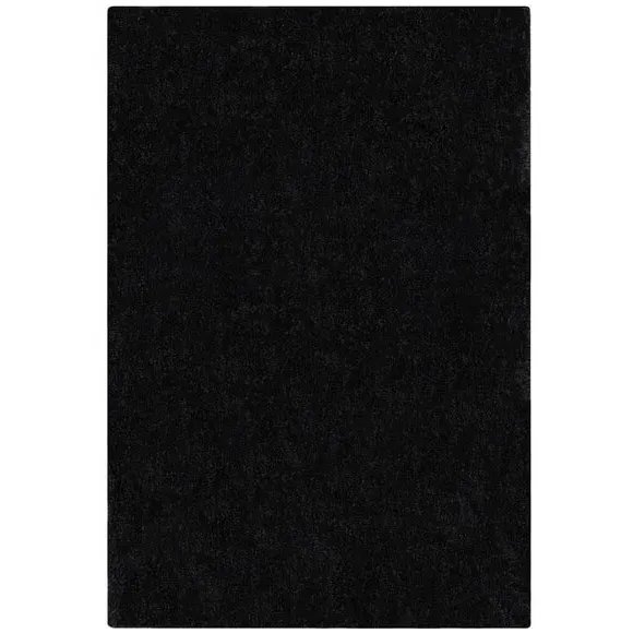 Shaggy Rug with Lustrous Yarns - Black, Polyester