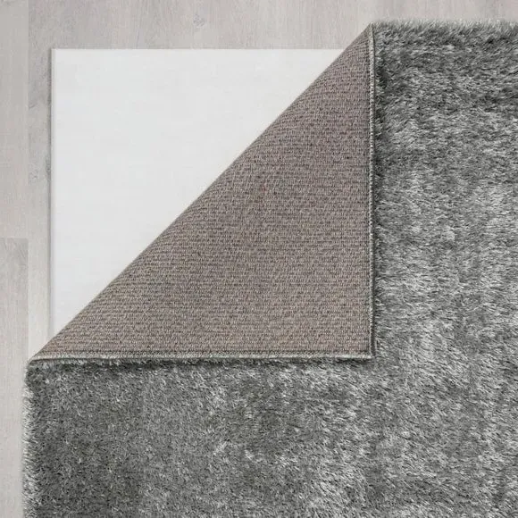Shaggy Rug with Lustrous Yarns - Grey, Polyester