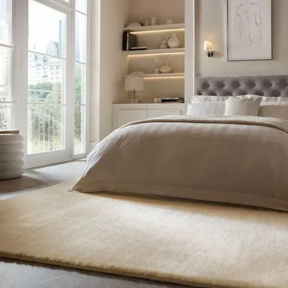 Shaggy Rug with Luxe Sheen - Ivory