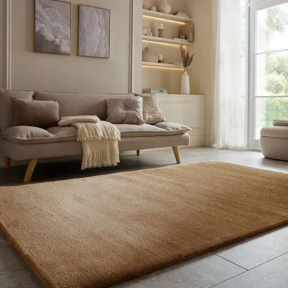 Shaggy Rug with Luxe Sheen - Natural