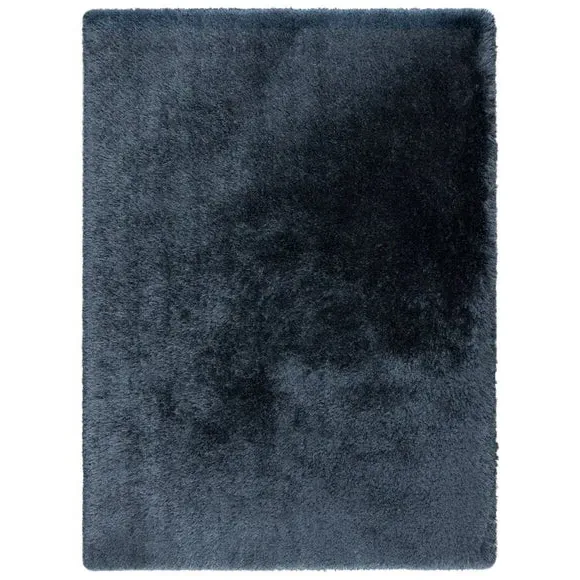Shaggy Rug with Silky Yarns - Blue