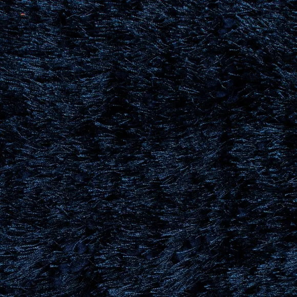 Shaggy Rug with Silky Yarns - Navy