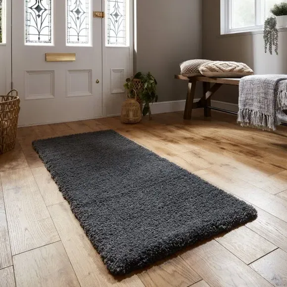 Shaggy Runner Rug - Charcoal, Polypropylene