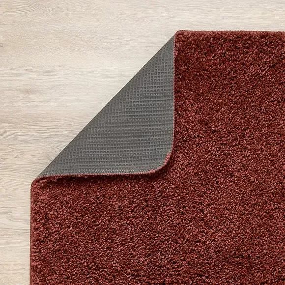Shaggy Runner Rug Machine Washable - Rust