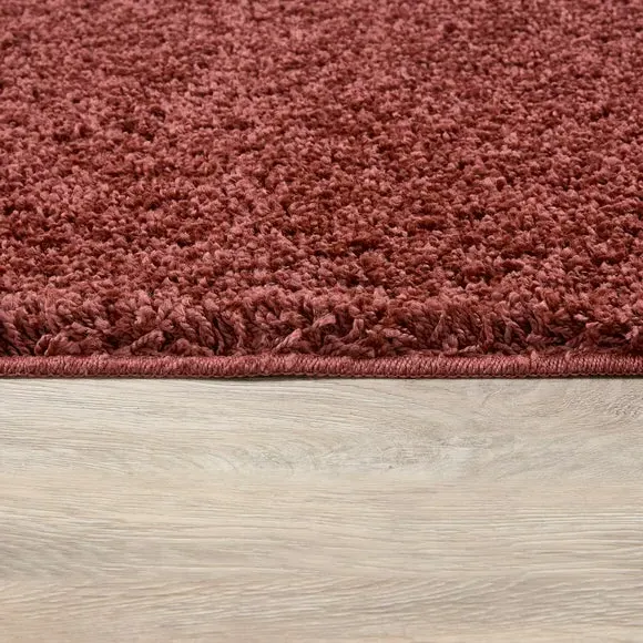 Shaggy Runner Rug Machine Washable - Rust