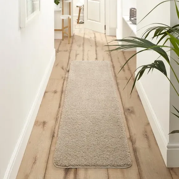 Shaggy Runner Rug Machine Washable - Stone