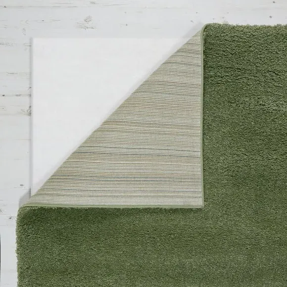Shaggy Runner Rug - Olive, Polypropylene
