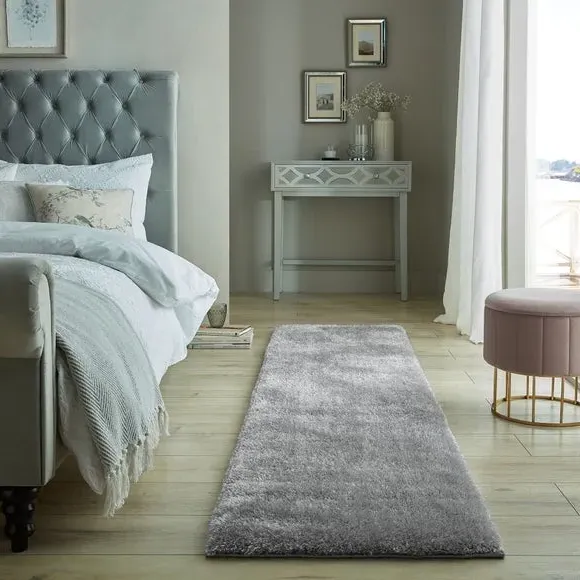 Shaggy Runner Rug - Pale Grey, Synthetic image