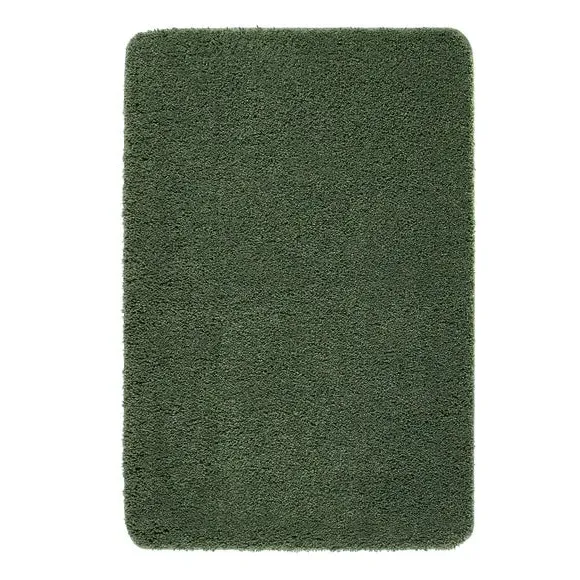 Shaggy Washable Rug - Forest Green