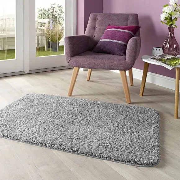 Shaggy Washable Rug - Grey