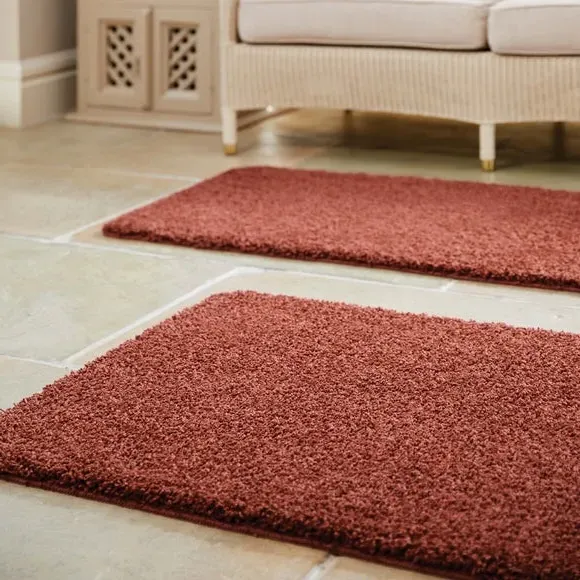 Shaggy Washable Rug - Rust