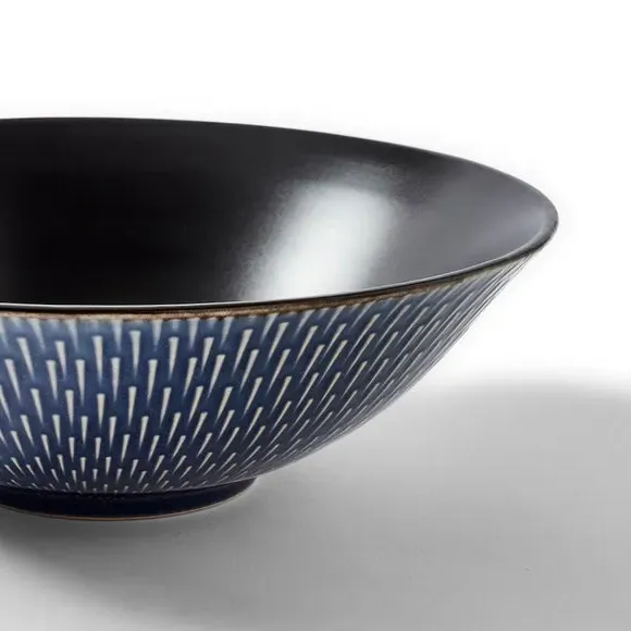 Shallow Bowl Oriental Style - Blue, Stoneware