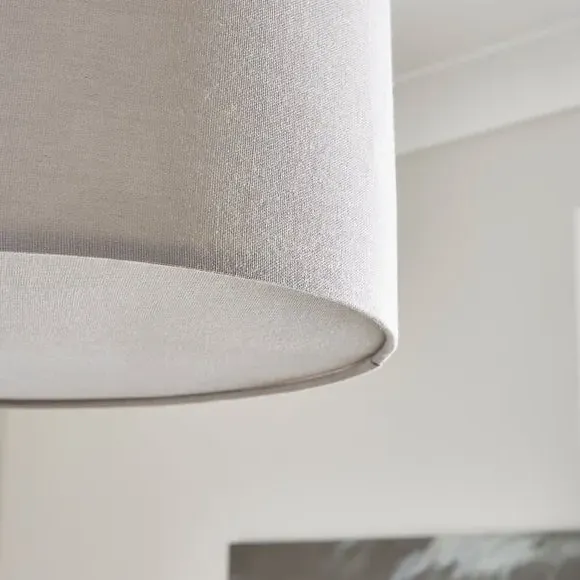 Shallow Drum Lamp Shade - Dove, Faux Linen