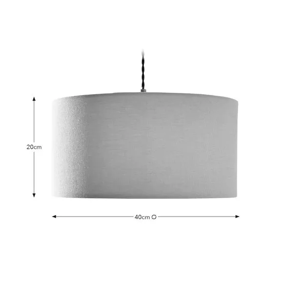 Shallow Drum Lamp Shade - Dove, Faux Linen