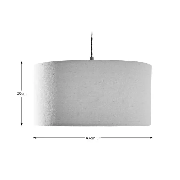 Shallow Drum Lamp Shade - Natural, Faux Linen