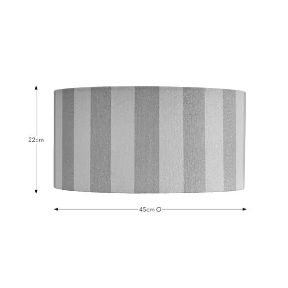 Shallow Drum Lamp Shade Striped - Emerald, Fabric