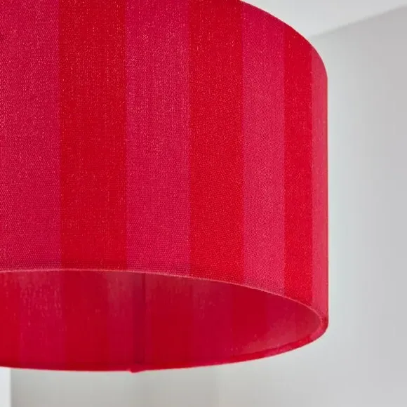 Shallow Drum Lamp Shade Striped - Magenta, Fabric