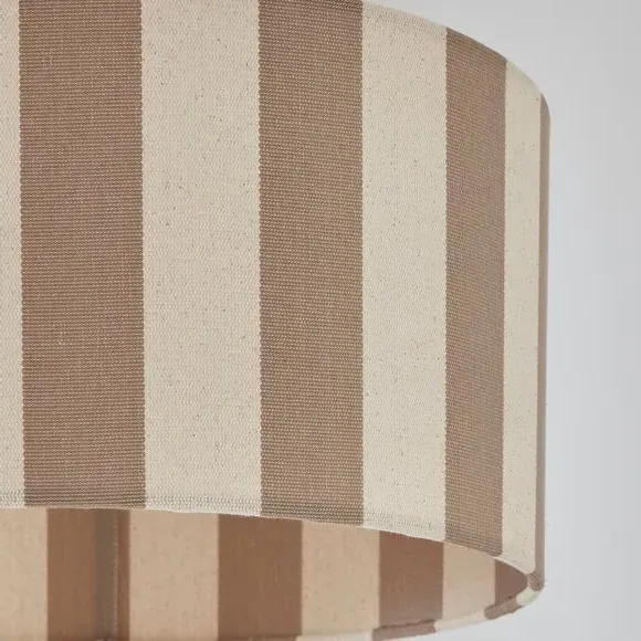 Shallow Drum Lamp Shade Striped - Natural, Fabric