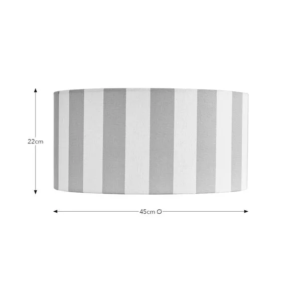 Shallow Drum Lamp Shade Striped - Natural, Fabric