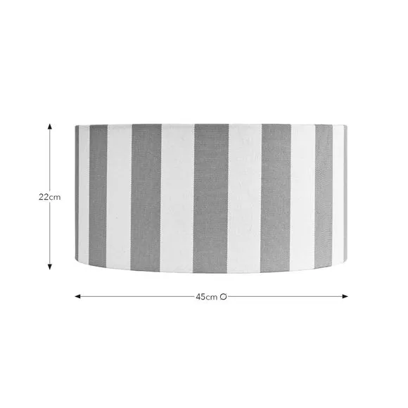 Shallow Drum Lamp Shade Striped - Olive, Fabric